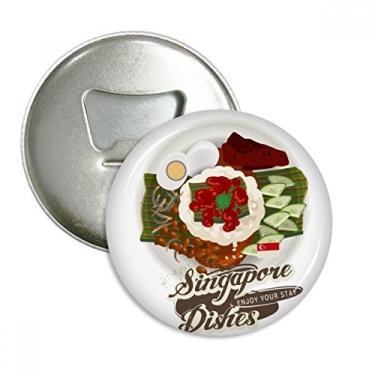Imagem de Emblema multifuncional com ímã de geladeira Nasi Lemak tradicional Singapura