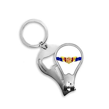 Imagem de Chaveiro abridor de unhas com emblema nacional da bandeira de Andorra