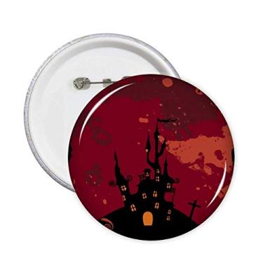 Imagem de Broche de abóbora de Halloween Castle Ghost Fear Badge Button Emblem Decoração 5 peças