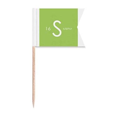 Imagem de Elementos Químicos Mesa Period Chalcogens Element Enxofre S Bandeiras de palito de dente Marcação para Bolo Festa Prato de Queijo