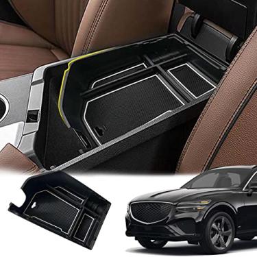 Imagem de GZBFTDH Suporte organizador de caixa de armazenamento para console central de peças de carro, compatível com acessórios automotivos Genesis GV70 2022-2023