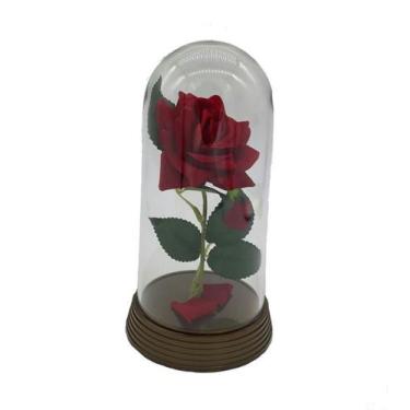 Imagem de Cúpula Redoma Rosa Encantada A Bela E A Fera - Amor Lindo Boutique