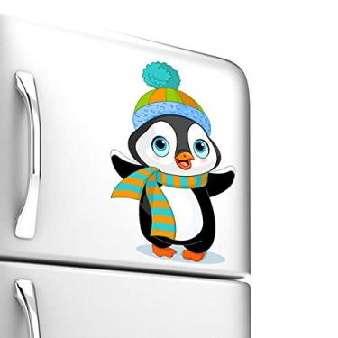 Imagem de Adesivo de Geladeira Pinguim Agasalhado 25x16 cm