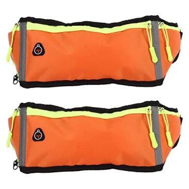 Imagem de Bolsa de Cintura Fanny Pack 2 Peças Porta de Fone de Ouvido à Prova d'água para Corrida (Laranja)