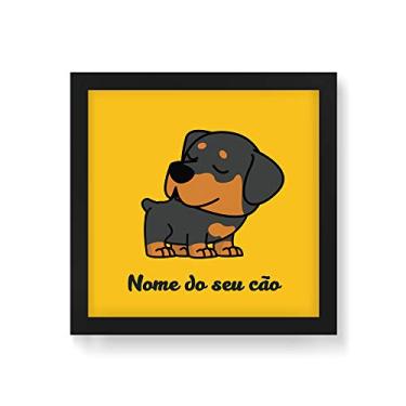 Imagem de Arte Maníacos Quadro Decorativo Rottweiler Comic - 30x30cm (Moldura em laca preta)