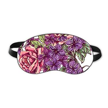 Imagem de Flower Leaf Blue White Sleep Eye Shield Capa para sombra noturna macia