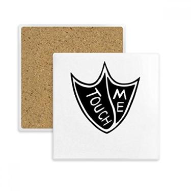 Imagem de Touch Me Pato com citação de pé faça-você-mesmo design quadrado porta-copos caneca suporte subplaca pedra isolante