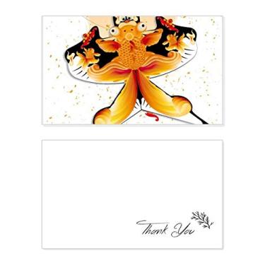 Imagem de Padrão de pipa de cultura tradicional chinesa cartão de agradecimento, papel de aniversário, agradecimento de casamento