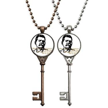 Imagem de OFFbb-USA Gorky russo Writer Spirit chaveiro colar pingente joias decoração para casais