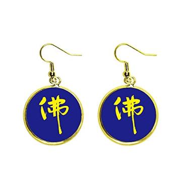 Imagem de Blessing Word Meditação Oeste Mentalidade Oeste Brinco Pingente Dourado Joia Feminina