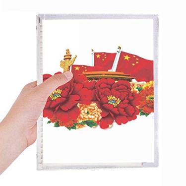 Imagem de Caderno Tiananmen de cinco estrelas com bandeira vermelha da China caderno de folhas soltas diário recarregável papelaria