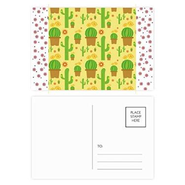 Imagem de Cartão postal de Natal com estampa de suculentas de plantas em vaso de cacto