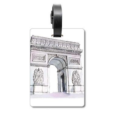 Imagem de Arc De Triomph in Paris France Mala Etiqueta Bagagem Cartão de Bagagem Etiqueta Scutcheon