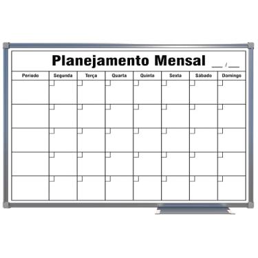 Imagem de Quadro Branco Standard Mensal 60cm X 40cm - Moldura Alumínio Standard, Souza & Cia, 1136