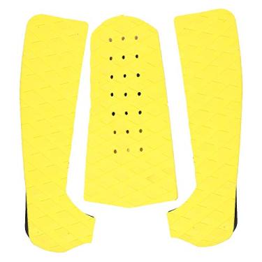 Imagem de LZKW Acessório de prancha de surfe para prancha de surf, bloco de deck, para pranchas de surfe, pranchas longboard (amarelo de três peças com furos)