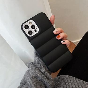 Imagem de Luxo Matte The Puffer Case para iPhone 14 13 12 11 Pro Plus XS Max X XR 7 8 Down Jacket Mobile Phone Shell Silicone macio, BK, para iPhone XR