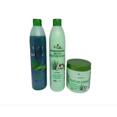 Imagem de Kit Restauração Capilar Antiqueda Babosa e Óleo de Coco (Shampoo + Condicionador + Máscara) - 3 x 500ml - Maycrene