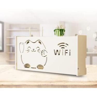 Imagem de Plug Row Hub Board Finishing Desktop Storage Box Pequena Mini Wall Shelves Material Perfeito Para DVD Player TV Box Remotes,B40x9,5x20cm,Pleasant63