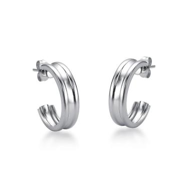 Imagem de Brinco De Argola Tarraxa Aço Inox Hipoalérgico + Garantia