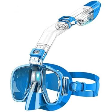 Imagem de Conjunto De Máscara De Mergulho Dobrável Com Máscara De Snorkel Com Montagem Seca E Para Câmera, Equipamento De Mergulho Profissional Antiembaçante,Azul,Constructive23
