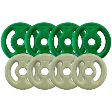 Imagem de Kit 20Kg em Anilhas Emborrachadas Kit de 8 Peças-Unissex