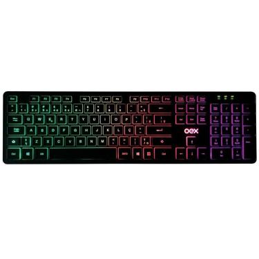 Imagem de TECLADO COM FIO OEX TC303 RAINBOW FLAT LED COLORIDO-Unissex