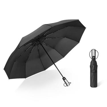 Imagem de TOKSHOP - Guarda Chuva Automático - Construção Reforçada de Aço, Resistente Contra Vento, Não Entorta, Leve e Portátil, Cabe Dentro da Bolsa, Possui Proteção UV400, Preto