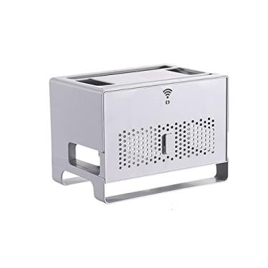 Imagem de AOKLEY Caixa de gerenciamento de cabos organizador de cabos e rack de roteador fonte de alimentação soquete de TV protetor de tira de energia placa de plugue caixa de armazenamento de cabo para área de escritório doméstico caixa de armazenamento de fio (cor: e)