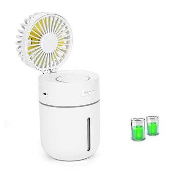Imagem de ABOOFAN ventoinha USB ventilador para escritório mini ventilador umidificador de ar fã mini ventilador portátil ventilador de pulverização carro Ventilador de ar condicionado t9 branco