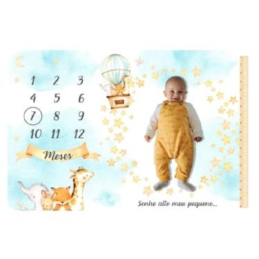 Imagem de Lençol Painel Cenário Fotos Marcador MDF Mesversário Animais