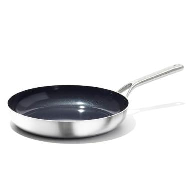 Imagem de OXO Frigideira antiaderente Mira Tri-Ply de aço inoxidável sem PFAS, frigideira de 20 cm, indução, multi-revestido, máquina de lavar louça e utensílios de metal