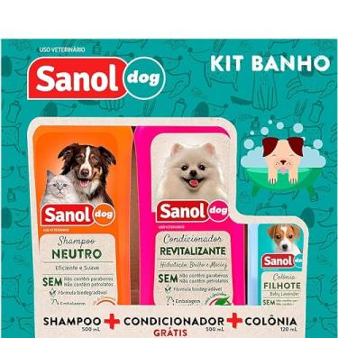 Imagem de Kit - Shampoo / Condicionador / Ganhe 1 Colônia, Sanol Dog, variado, Verde