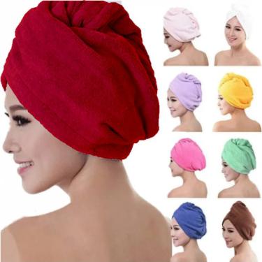Imagem de Kit 8 Toalhas De Cabelo Banho, Toalha Grossa Mágica Para Secar Cabelo De Microfibra Grossa Touca Pós Banho