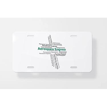 Imagem de Engenheiro aeroespacial significa mecânica de emprego e cobertura de placa de licença - Novidade capa para placa de carro - Capa para moldura de placa de carro 15 x 30 cm
