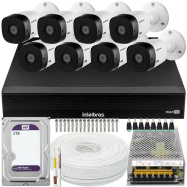 Imagem de Kit Cftv 8 Cameras Full Hd Dvr Intelbras 1016C 2TB WD Purple