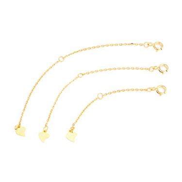 Imagem de Amosfun 3 Pecas corrente de cauda extensora de colar de pulseira fabricação de joias de pulseira de corrente colar de corrente fina um colar extensor de corrente de pulseira alongar o ouro