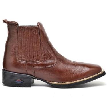 Imagem de Bota Texana Masculina Em Couro Floter Telha Solado Gel Quadrado Ranger Country Festa de Peão-Masculino