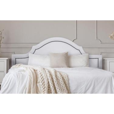 Imagem de Cabeceira Queen Provençal 160x60cm Courino Branco - T. Fumê