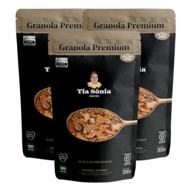 Imagem de Kit 3 Granola Premium Vegana Castanhas Frutas 200g cada Tia Sônia