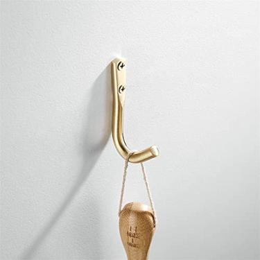 Imagem de Conjunto de acessórios de banheiro em ouro escovado, anel de toalha de aço inoxidável 304, suporte de vaso sanitário, escova de vaso sanitário, gancho único, gancho duplo, saboneteira (gancho único