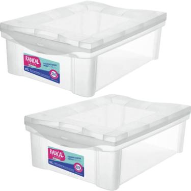 Imagem de 2 Caixas Organizadoras Plásticas 13,5L Ordene com Tampa Radi