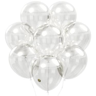Imagem de Balões biodegradáveis AFTERLOON® transparentes de 30,5 cm, pacote com 100, boia de hélio de látex extra forte espesso de cor transparente, para chá de bebê, decoração de festa de aniversário de