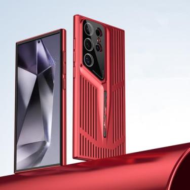 Imagem de Capa de telefone com lâmina de dissipação de calor, para samsung galaxy s22 s23 s24 ultra, malha com resfriamento fosco, vermelho, para galaxy 24 ultra