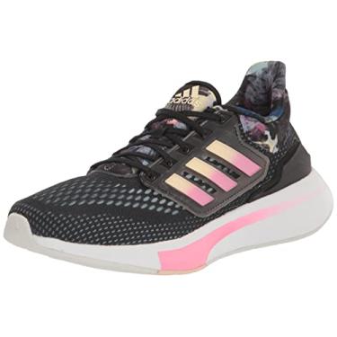 Imagem de adidas Tênis de corrida feminino Eq21, Core Black/Bliss Orange/Bliss Pink, 5