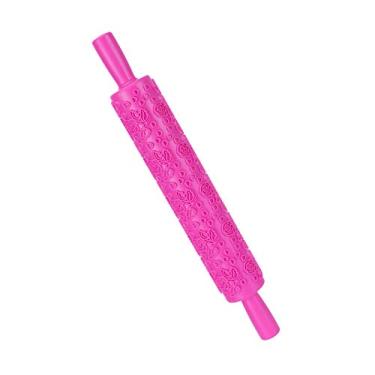 Imagem de aqxreight Rolo de Fondant, Rolo de Plástico Em Relevo, Massa para Assar, Pizza, Tortas, Massas, Biscoitos, Substituição para Biscoitos, Biscoitos, Pastelaria, (nº 12 rosa)