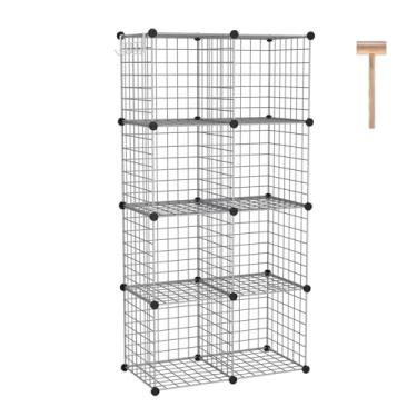 Imagem de C&AHOME Armazenamento de cubo de arame, 8 - organizadores de cubos grades de metal C, unidades de prateleiras modulares, organizador de armário, ideal para casa, escritório, sala de estar, 63 cm C x