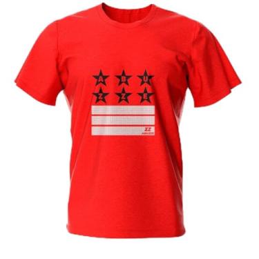 Imagem de Camiseta Masculina Original Abuzze Stars Manga Curta 100% Algodão (BR, Alfa, G, Regular, Vermelho)