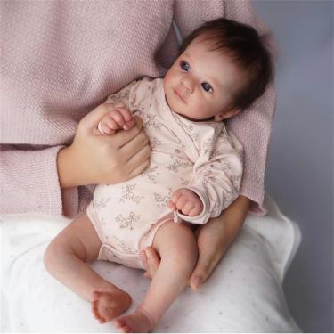 Imagem de QIYANER Bebe Reborn Menina,Bebe Reborn Realista - 18" Pode Entrar Na Água Para Tomar Banho De Vinil Macio Feito À Mão Recém-Nascido Baby Reborn Boneca Reborn Original,Silicone