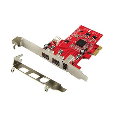 Imagem de Ableconn PEX-FW107 1394b & 1394a 3 portas PCI Express (PCIe) Placa adaptador host FireWire de perfil baixo - Chipset TI XIO2213
