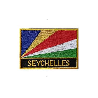 Imagem de Ruoming 1 peça de adesivos da bandeira das Seychelles a ferro ou costurados bordado tático militar nacional das Seychelles (Seychelles)*